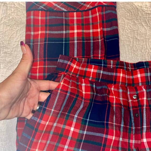 NWOT blue red Plaid Victoria’s Secret sleep pants SMALL - Picture 1 of 4